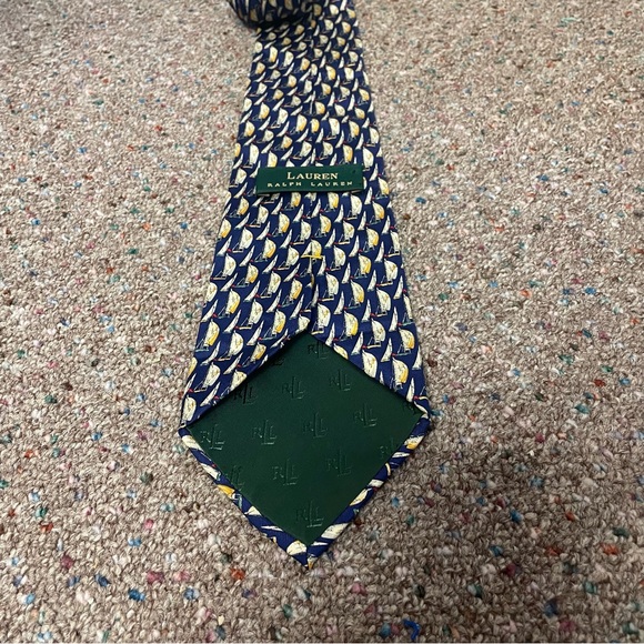 Vintage Lauren Ralph Lauren Men’s Necktie 100% Silk Made In USA Boats Nautical - Picture 3 of 6